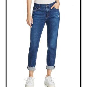J Brand Jeans Women’s Size 27 Johnny Mid Rise Boy Fit Cropped Ankle Raw Hem